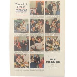 Vintage 1960 Air France Art of French Relaxation Ad Advertisement